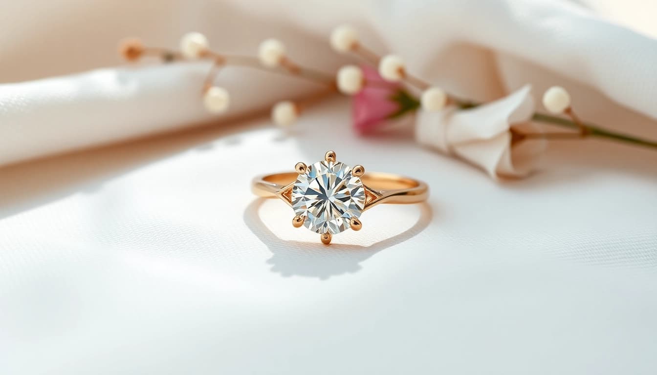 Showcase affordable engagement rings UK emphasizing elegance and charm in a romantic setting.