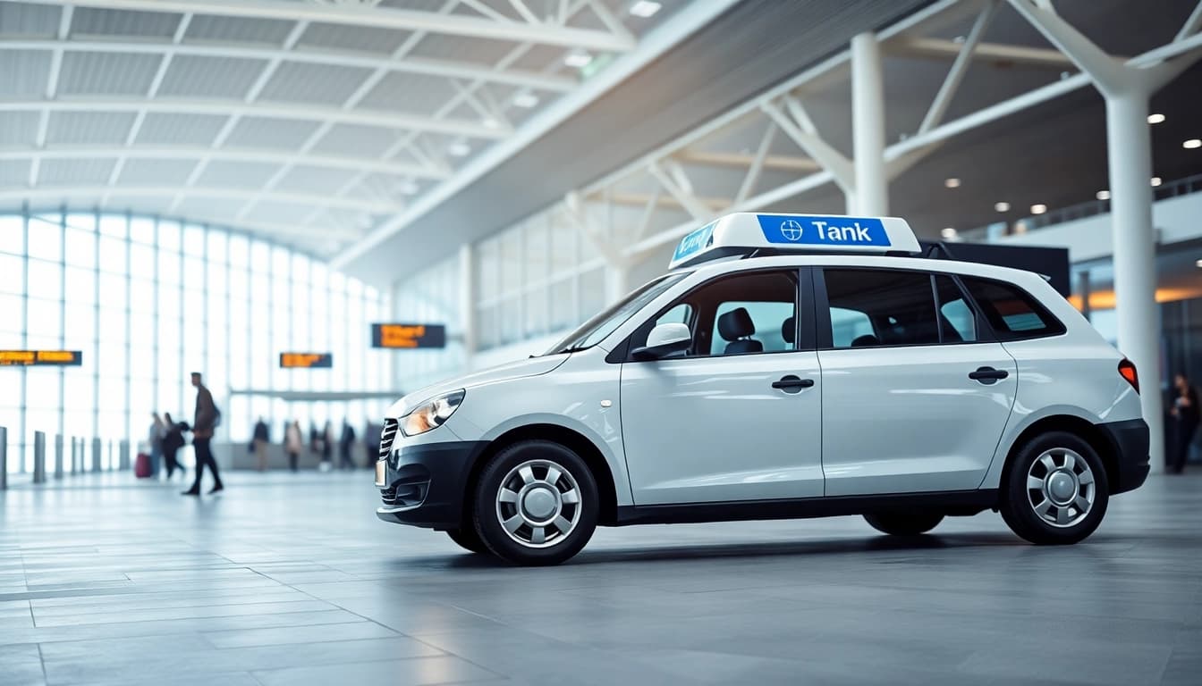 Gatwick Airport taxi ready for passengers, showcasing convenience and comfort in travel.