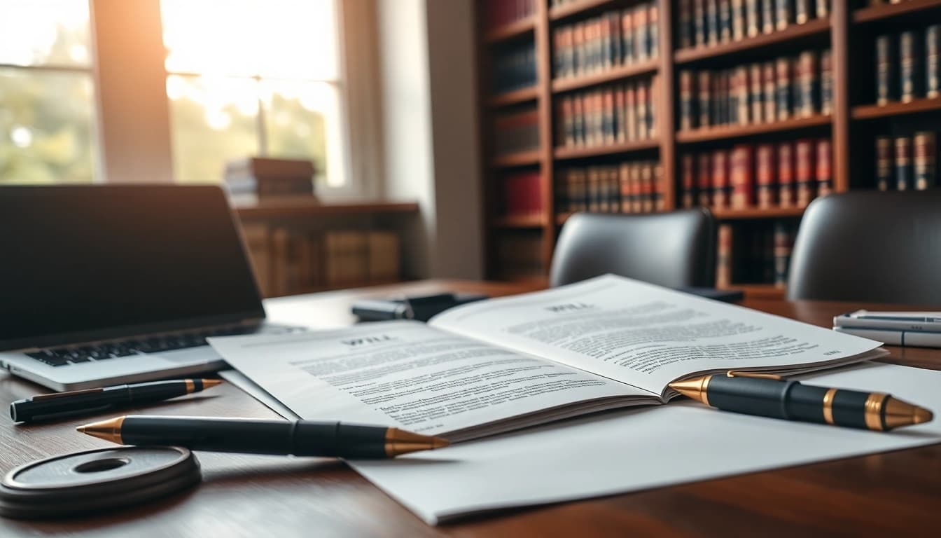 Wills document on a professional desk, emphasizing trust and legal clarity.