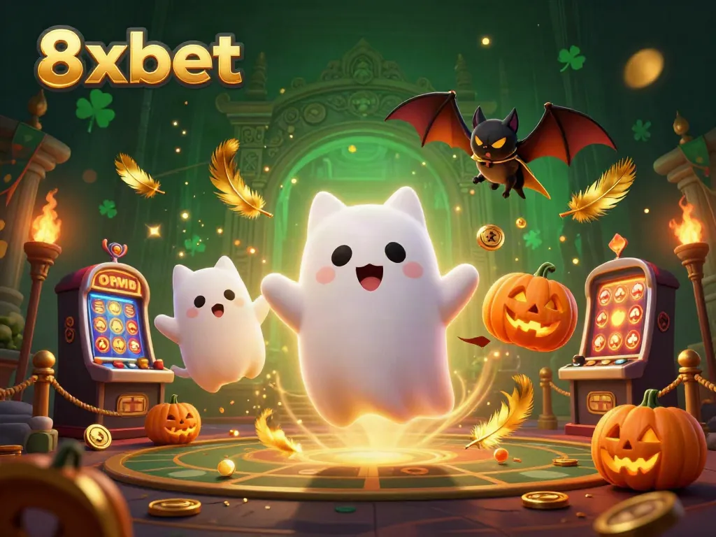 Experience thrilling gaming action with 8xbet's ghostly slot adventures in a haunted casino.