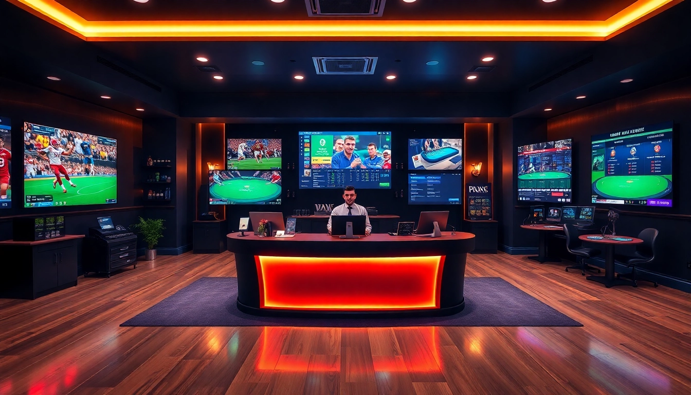 Experience the thrill of online betting at okvipwin.live with professional gaming setups and vibrant atmosphere.