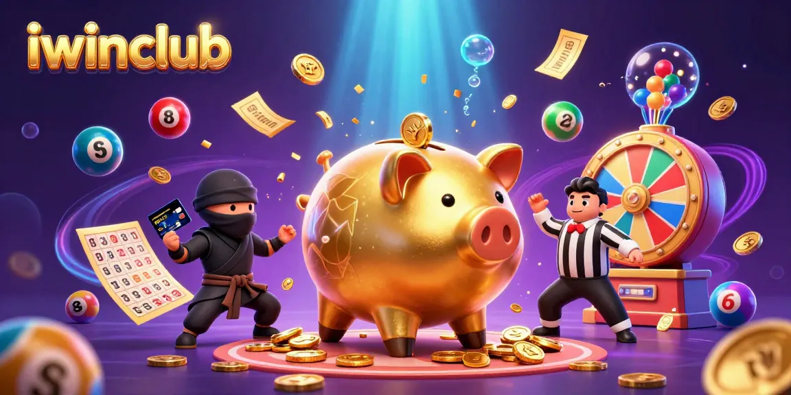 Engage with iwinclub's thrilling 3D casino scene featuring dynamic characters and exciting game elements.