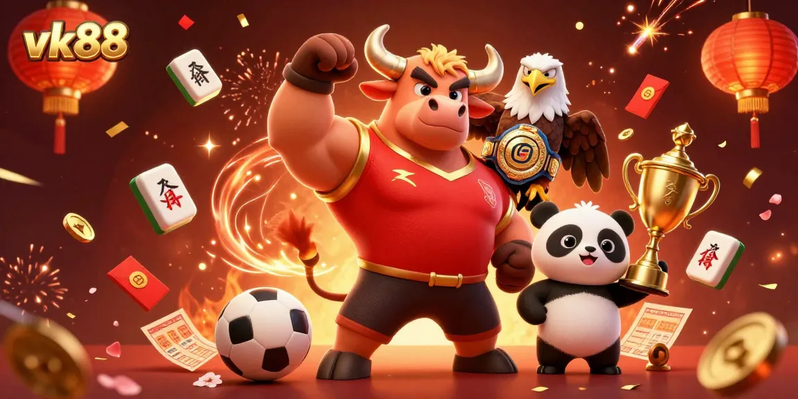 Engage with vk88 sports betting excitement featuring vibrant characters and celebratory elements.