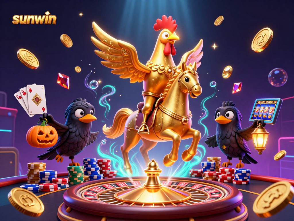 Spin to win with sunwin's captivating casino realm featuring coins, cards, and thrilling vibes.
