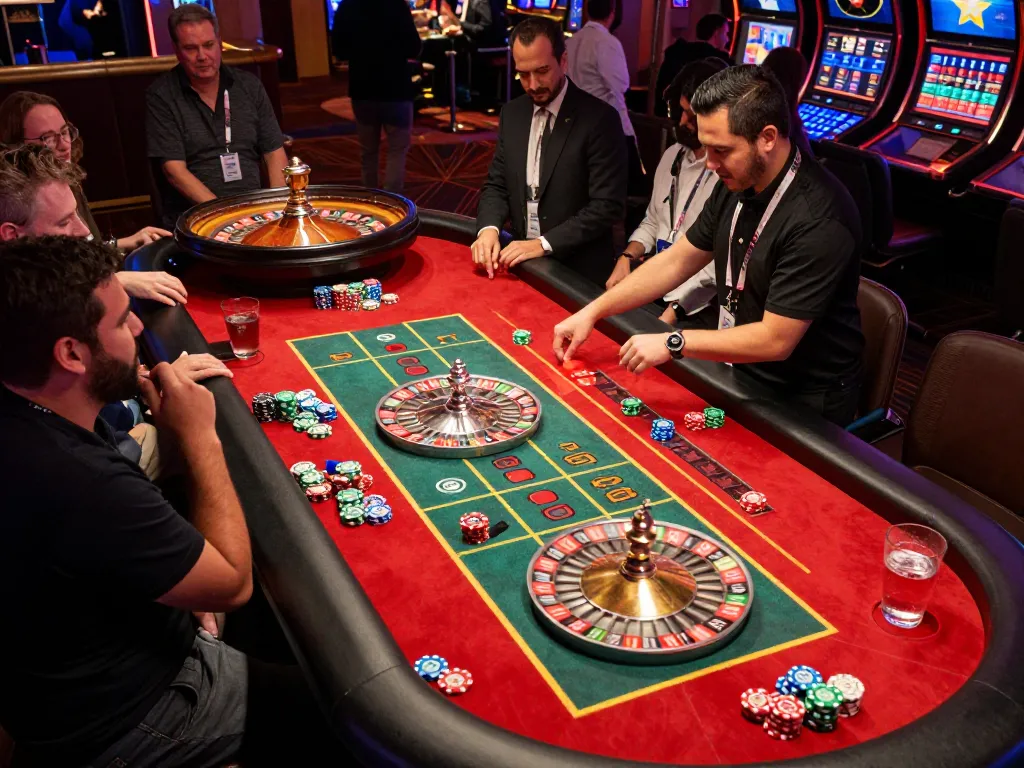 Players engaging in a thrilling roulette game at xi88, capturing the lively casino excitement.