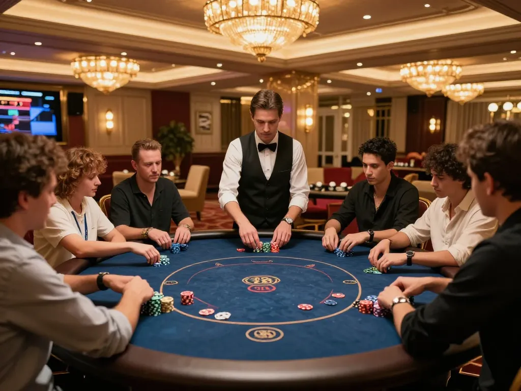 Engaged players enjoying a game in the hbet chính thức high-roller poker room, showcasing luxury and excitement.
