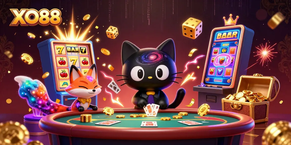 Engage in thrilling gameplay at XO88 with colorful cosmic characters and dynamic casino elements.