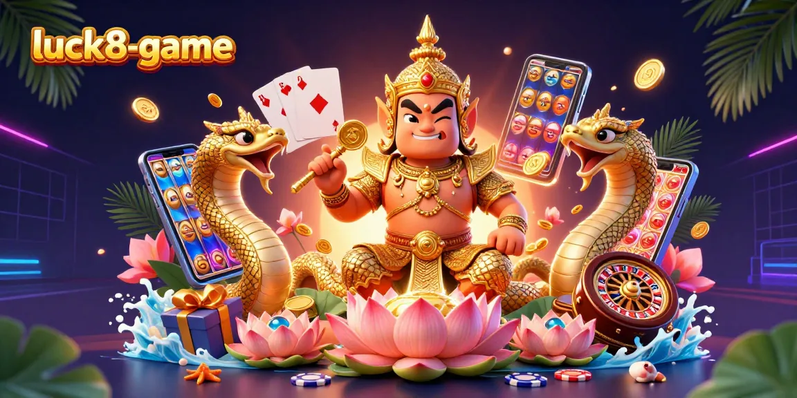 Experience the excitement of luck8-game with vibrant 3D casino characters and game elements.