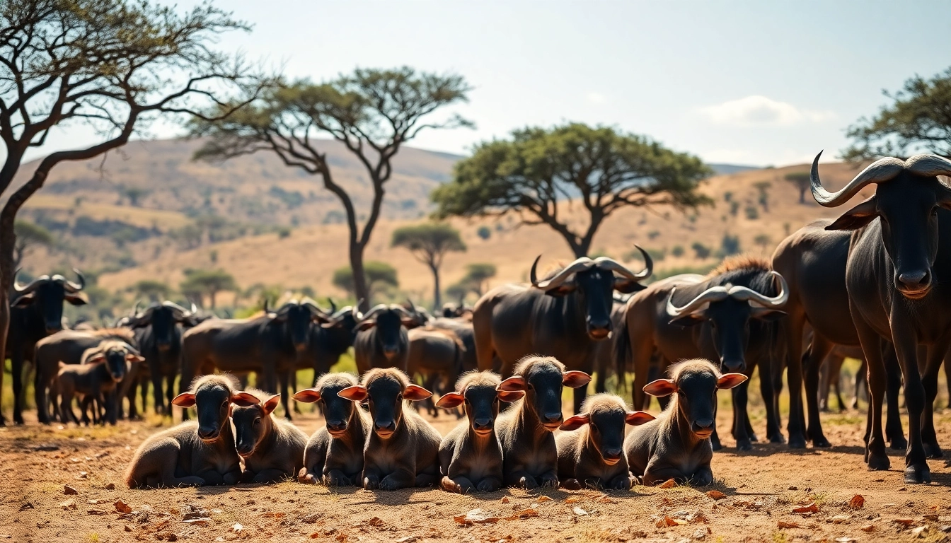 Witness the wildebeest calving season safari with vulnerable newborns amidst their protective herds.