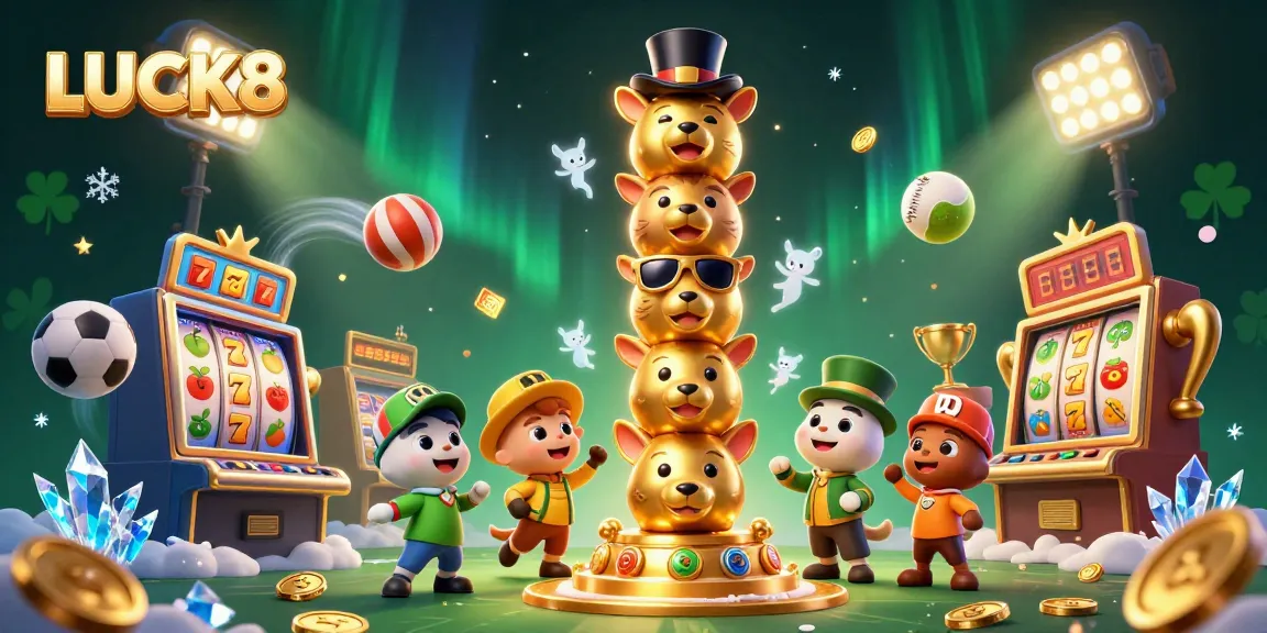 Win big at LUCK8 with vibrant slots, lucky symbols, and dynamic 3D graphics!