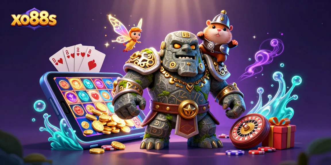 Spin and win at xo88s with a 3D casino scene showcasing exciting gaming elements