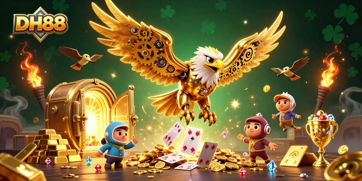 Experience the thrill of winning at DH88 with a vibrant 3D illustration of gaming adventure.