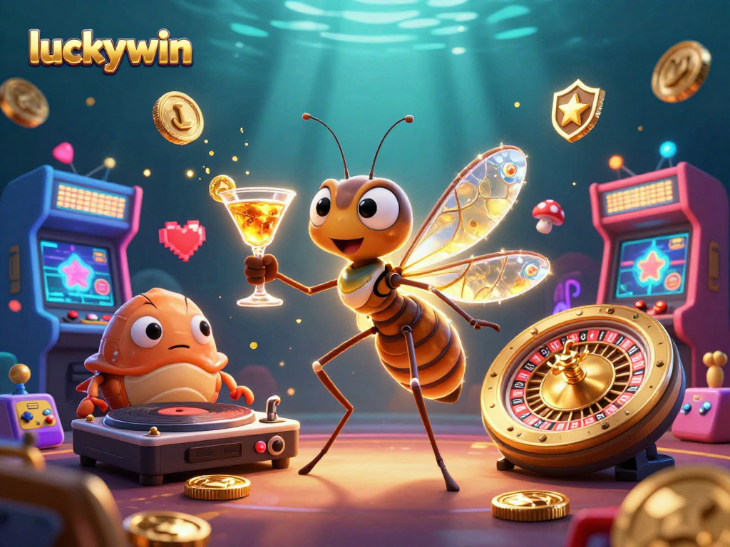 Spin the golden roulette wheel at luckywin with animated casino characters and vibrant games.