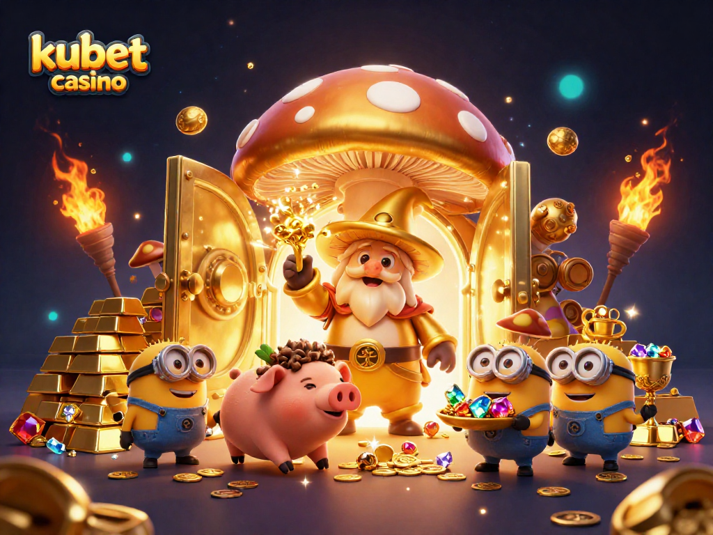 Experience the thrill of kubet casino with magical elements, golden treasures, and animated characters.