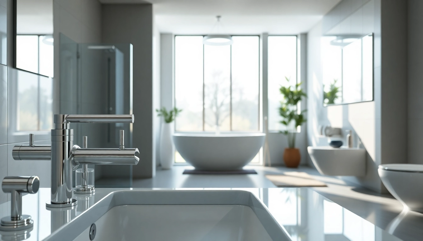 Optimale sonni sanitär Einrichtungen in einem eleganten Badezimmer, das modern und einladend wirkt.