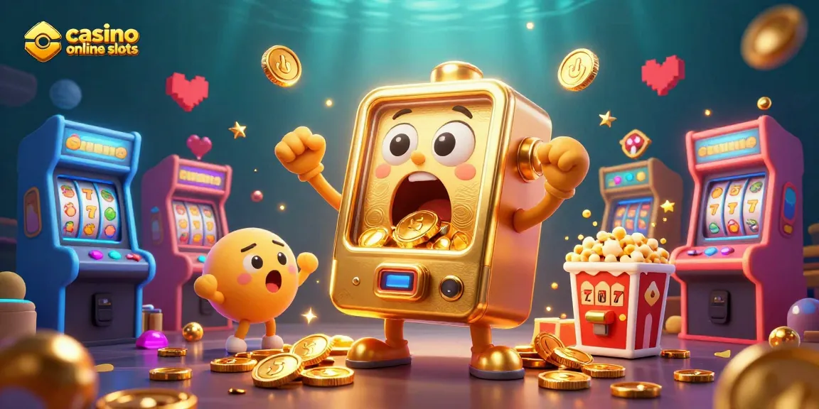 Experience excitement with casino online slots as a golden slot machine hits the jackpot.