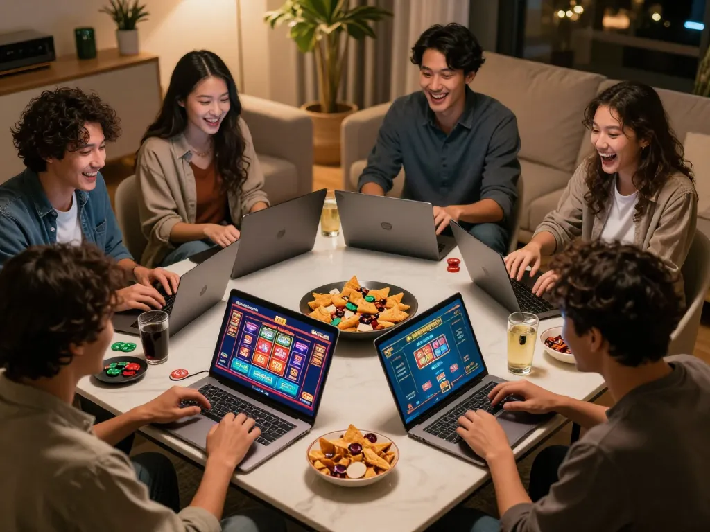 Players enjoying online gambling games for ga6789 while engaging in a social setting