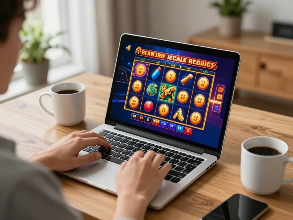 F168 player's immersive online slot gaming experience at home with vibrant graphics.