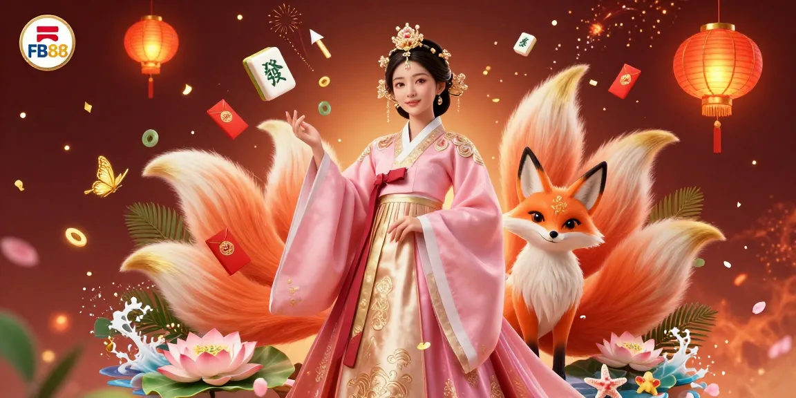 Experience thrilling gambling with FB88 in this vibrant casino-themed illustration.