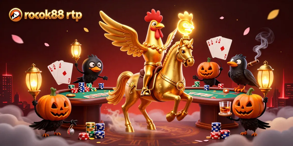 Engage in thrilling action at rokok88 rtp while the golden rooster leads an exciting casino adventure.
