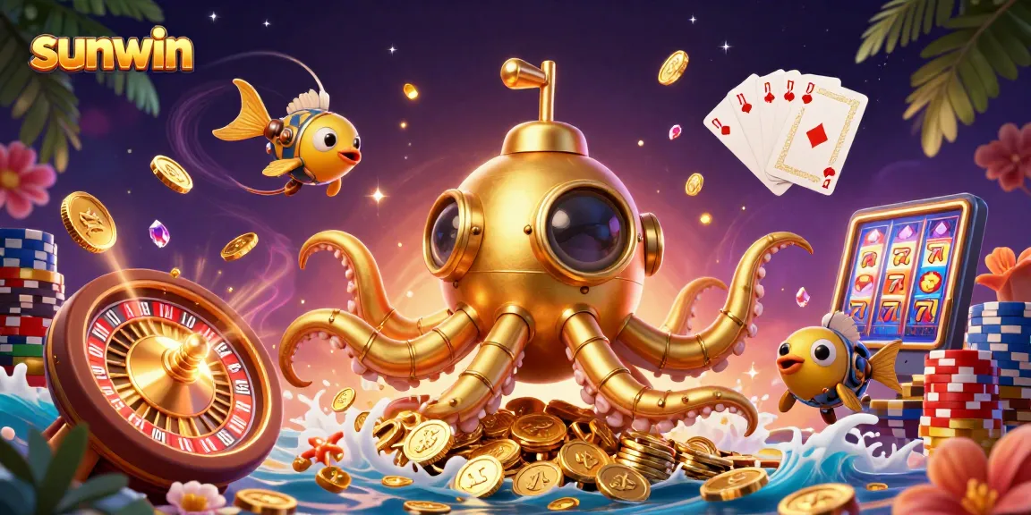 Experience the excitement of sunwin with the golden kraken submarine amid cascading winnings!