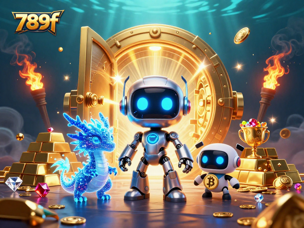 Experience thrilling gaming with 789f's captivating 3D casino illustration featuring vibrant characters and elements.