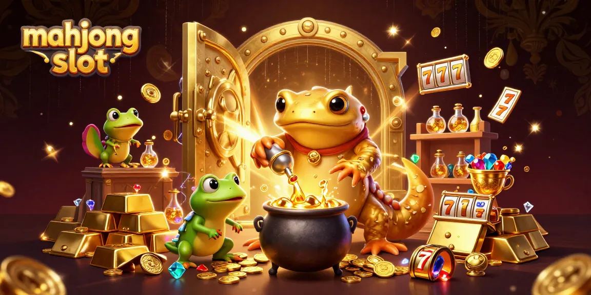 Engage with mahjong slot fun through a dynamic scene of enchanting characters and gold treasures.