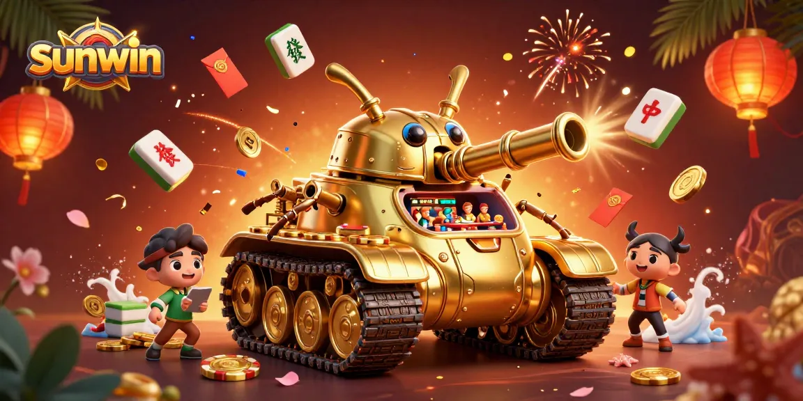 Experience the thrill of sunwin with a magical golden beetle tank casino scene filled with excitement.