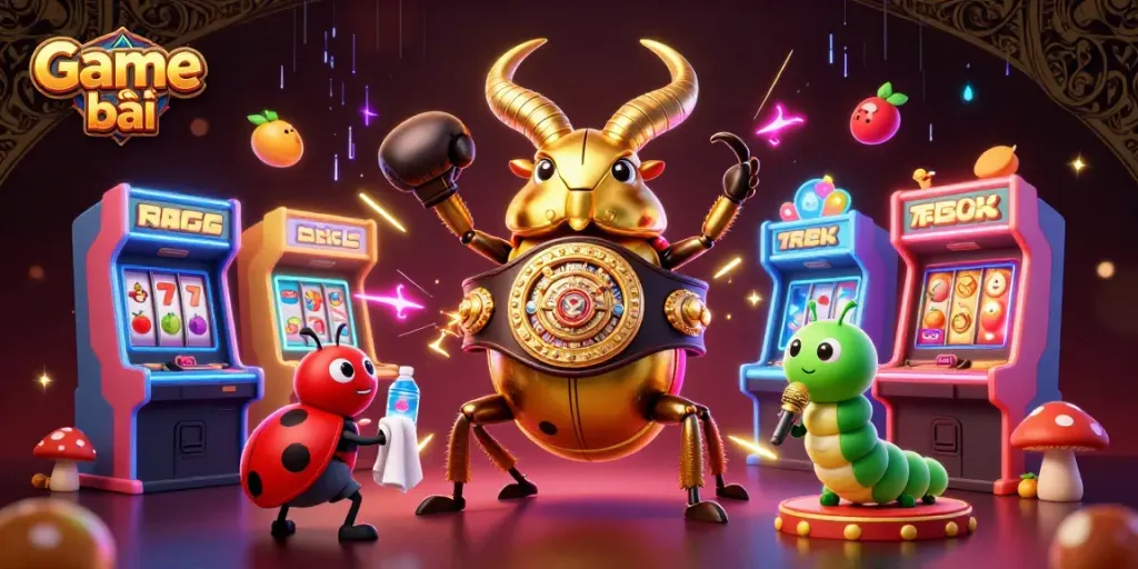 Experience thrilling Game bài action with unique characters and vibrant casino elements.