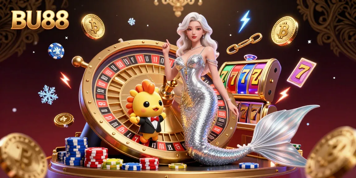 Experience winning at BU88 Casino with vibrant slot games and dynamic characters in rich 3D illustration.