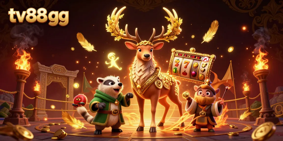 Experience thrilling gameplay at tv88 gg with vibrant 3D casino characters amidst gold coins.