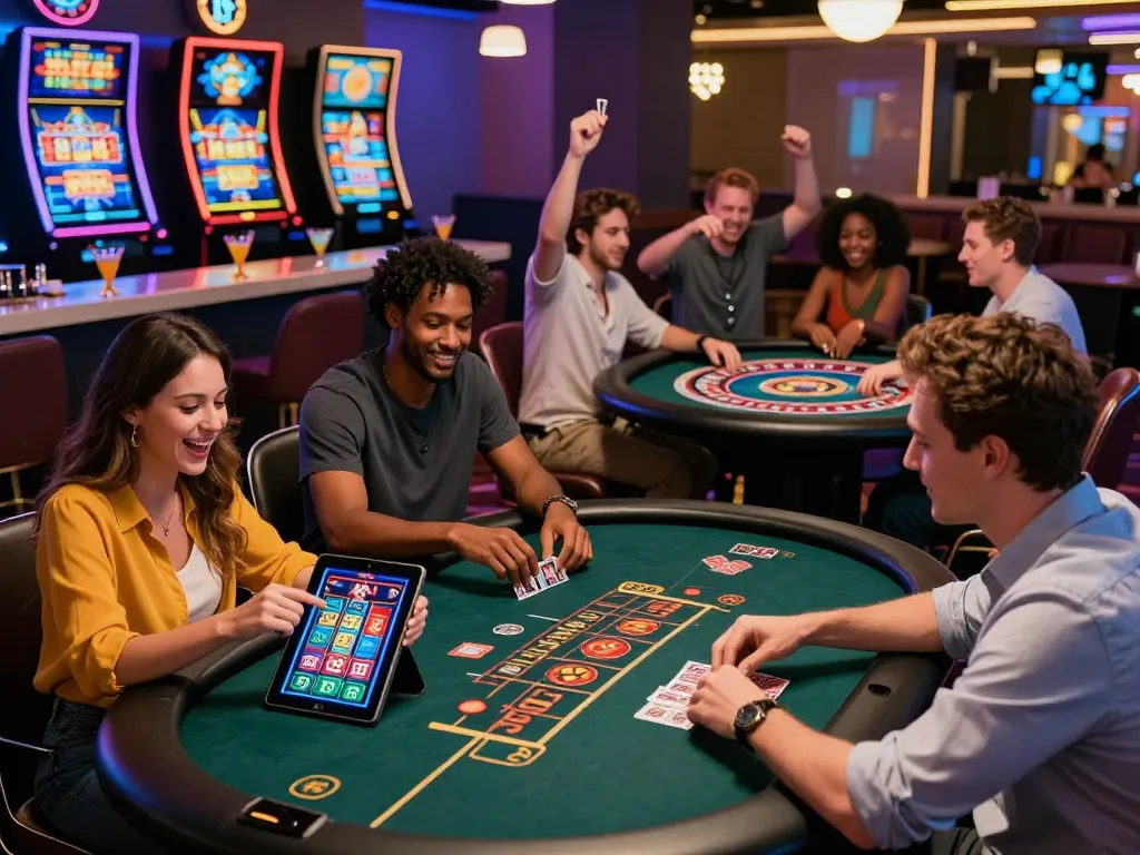 Exciting online gaming atmosphere at 789club with diverse players enjoying casino games.