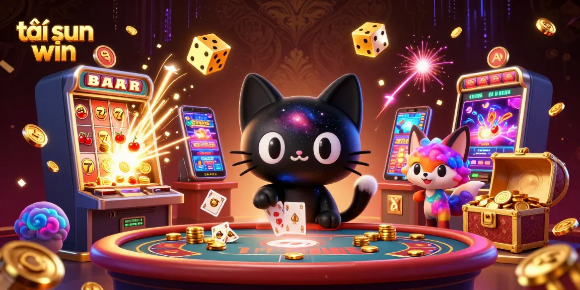 Engage with the thrilling cosmic casino world showcasing tải sun win with vibrant characters and game elements.