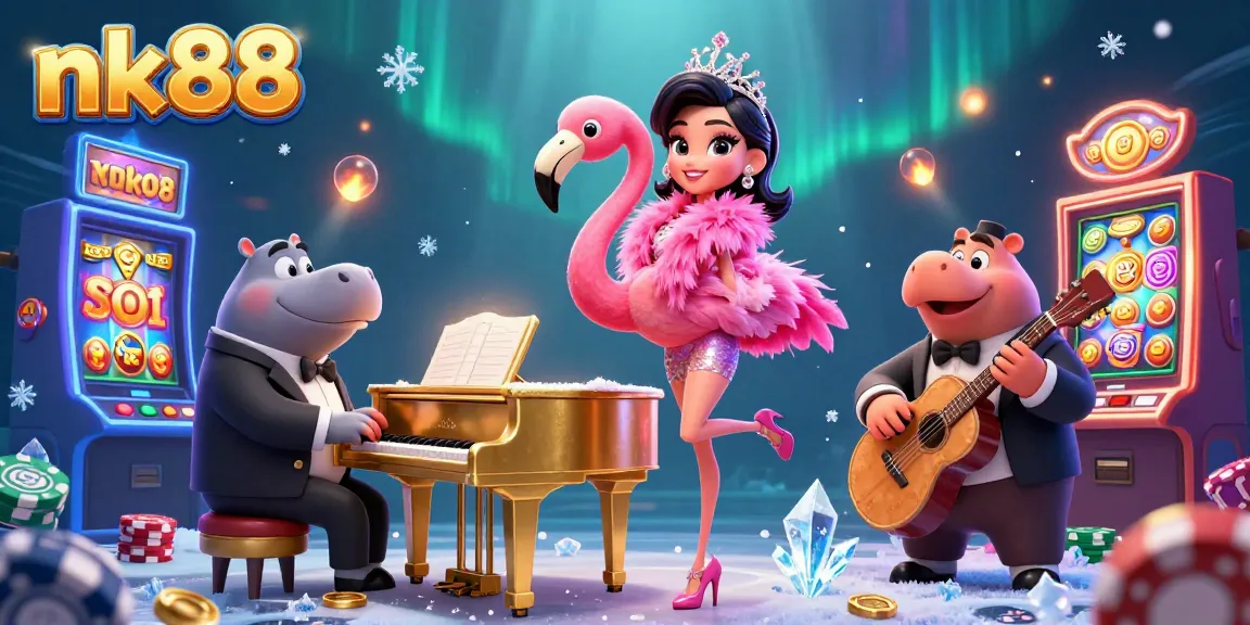 Experience vibrant gaming excitement with nk88 featuring lively characters and rich casino elements.