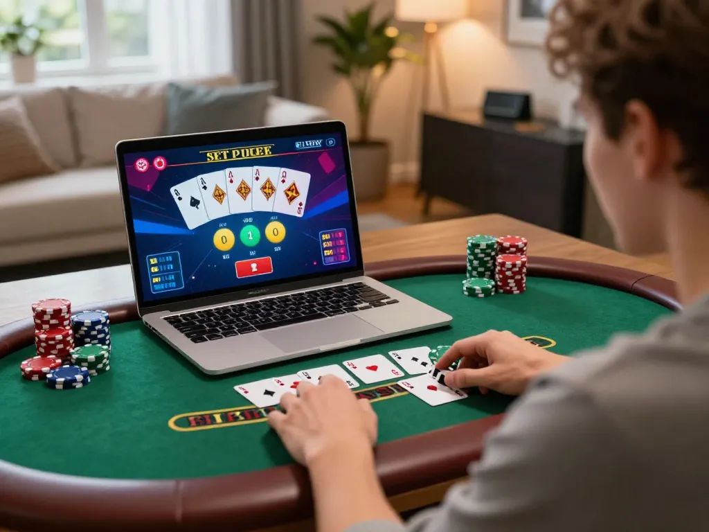 Sunwin online blackjack gameplay at home with strategic betting strategies being employed