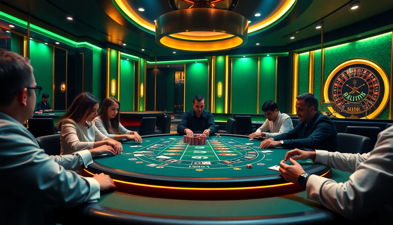 Experience the excitement of mb66.nyc with players engaged in a thrilling poker game.