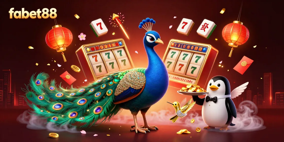 Play fabet88 slots with vibrant 3D elements depicting lively casino vibes and winning excitement.