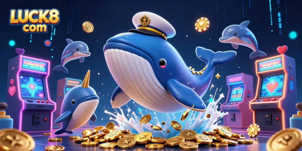 Engage in the thrilling world of LUCK8 com with a vibrant 3D casino scene featuring colorful characters.
