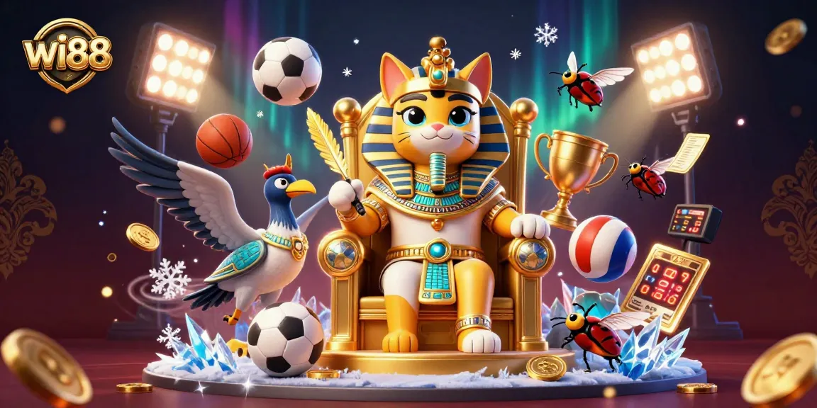 Experience winning strategies at wi88 with this vibrant casino-themed 3D illustration.