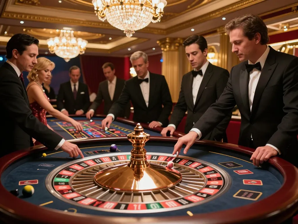 Players engaging in a thrilling 3BET casino roulette game at an upscale venue