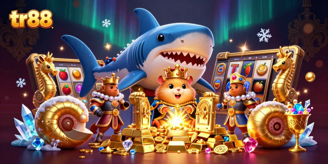 Experience exciting gaming adventures at tr88 with golden hamster king and treasure vaults in a captivating 3D scene.