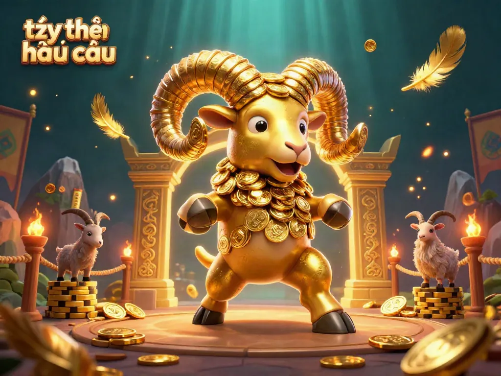Engage with tỷ lệ nhà cái betting strategies featuring a golden ram charging through an ornate arena.