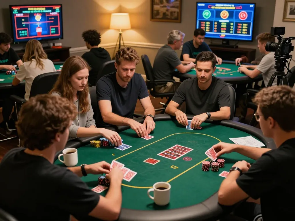 Enjoying a game of poker at dh88 com with visible strategies and player interactions, enhancing the excitement of online gambling.