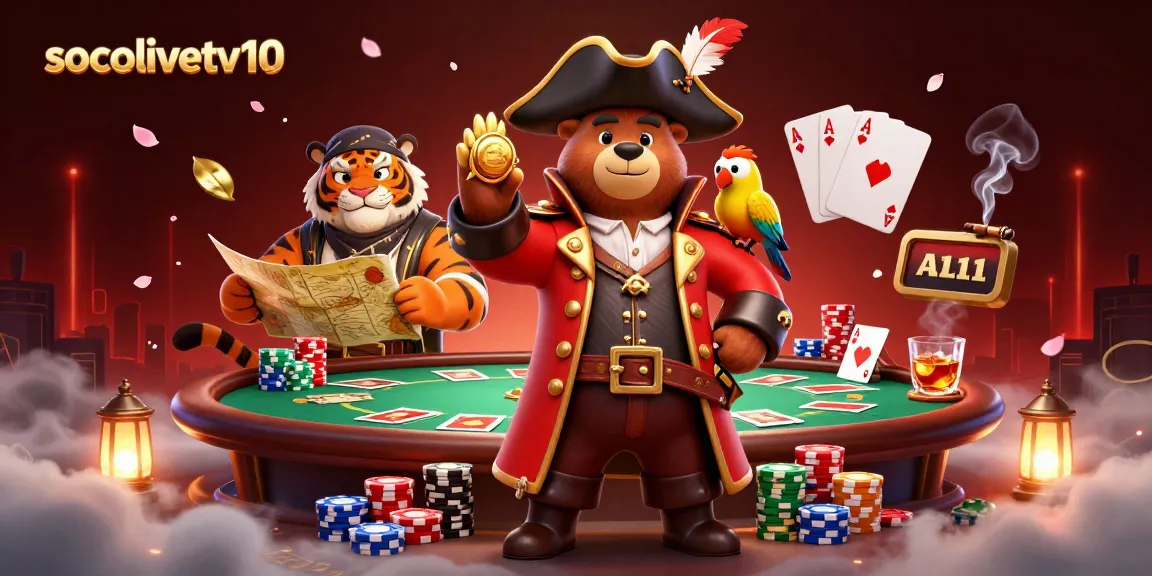 socolivetv10 engages players in thrilling poker action with vibrant characters around a rich gaming scene.