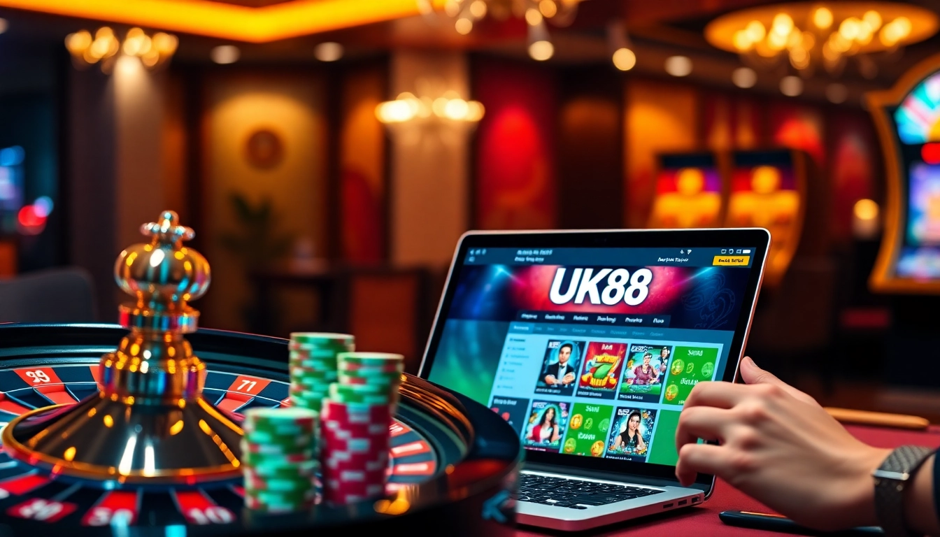 Experience the excitement of UK88 online gambling with vibrant tables and thrilling games.