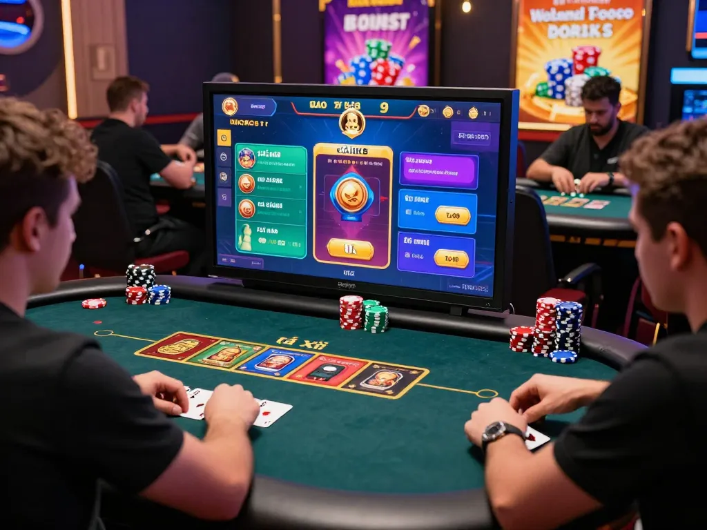Exciting online gaming experience at rikvip with vibrant digital graphics and engaging players at a virtual card table.