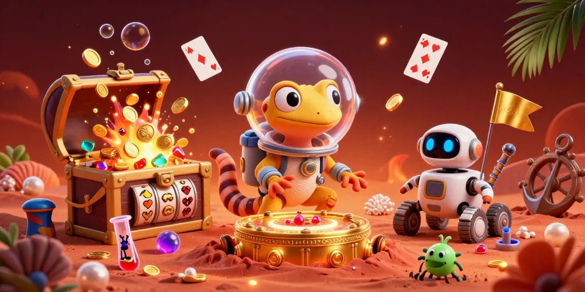 Experience the thrilling action at nhà cái 88i as a Martian gecko uncovers a golden casino treasure.