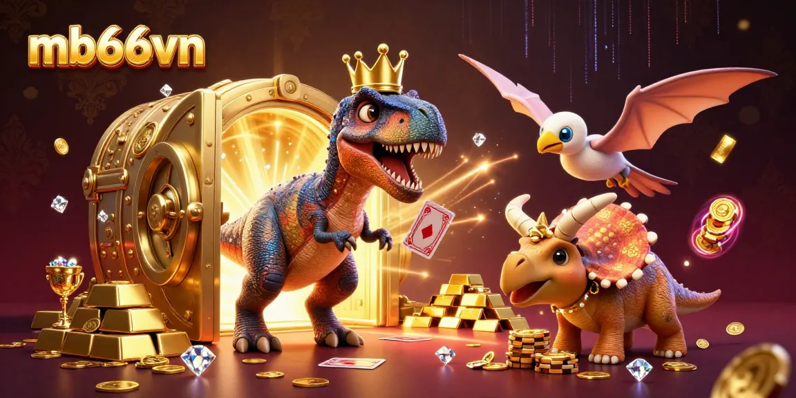 Experience the thrill of mb66vn with T-Rex and friends in a vibrant casino atmosphere.