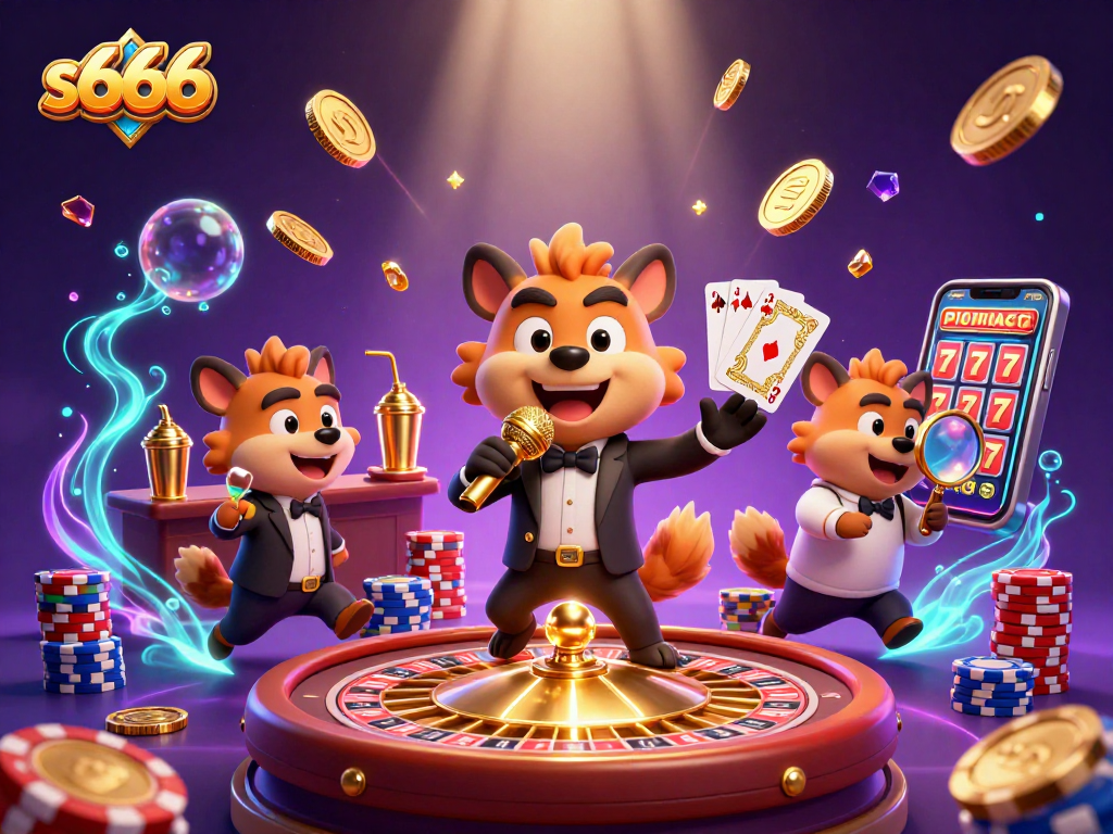 Experience the vibrant world of s666 with hyenas bringing laughter to a lively casino.