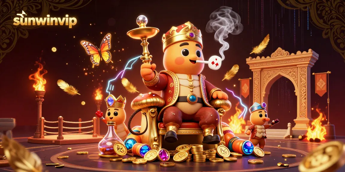 Experience thrilling bets with sunwinvip in an engaging 3D casino illustration featuring games and immersive elements.